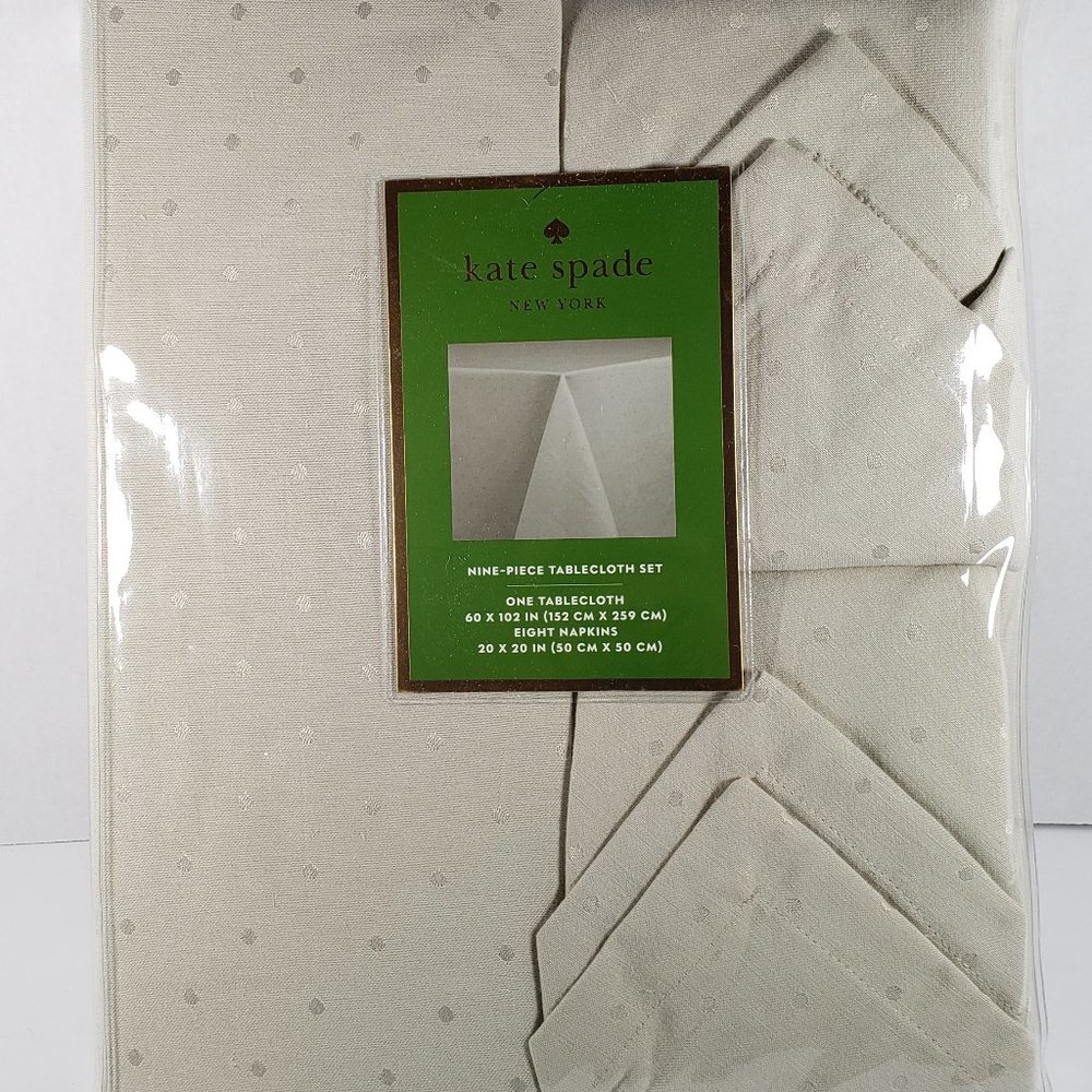 Kate Spade Tablecloth and napkins set IVORY CREAM